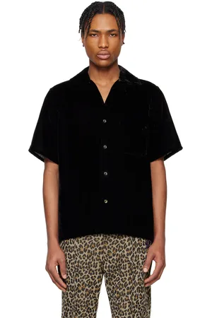 Pins & Needles Black Italian Collar Shirt