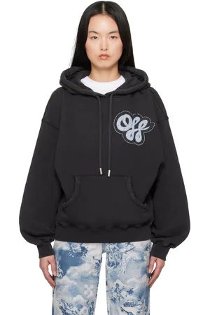 OFF-WHITE Black Handdraw Script Over Hoodie