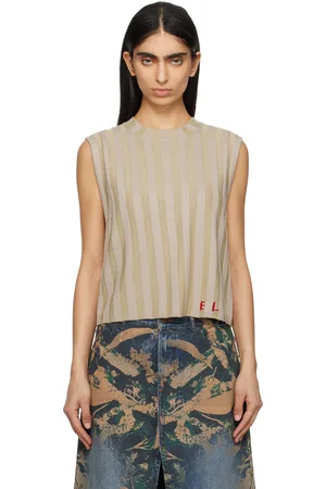 ECKHAUS LATTA Beige Keyboard Tank Top