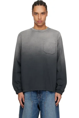 rice nine ten Gray & Black Faded Roomy Sleeve LS T-shirt