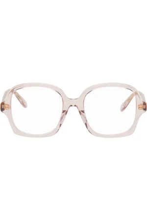 Loewe Pink Large Square Text Logo Glasses