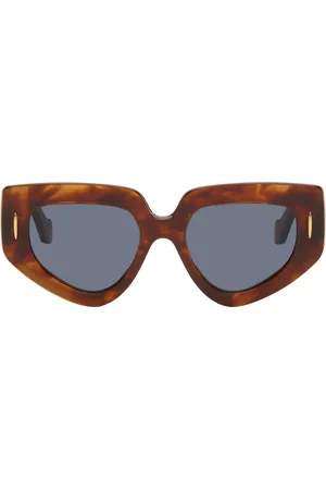 Loewe Brown Anagram Logo Thin Frame Sunglasses