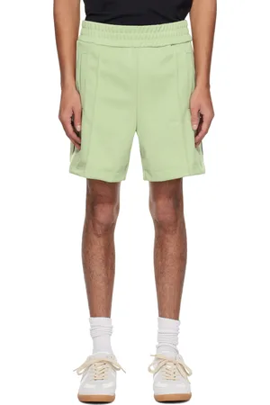 Palm Angels Green Embroidered Logo Track Shorts