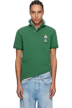 Ralph Lauren Green Classic Fit Polo Bear Mesh Polo