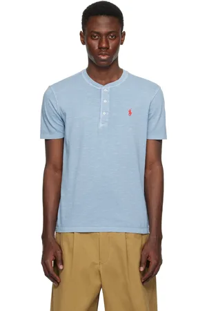 Ralph Lauren Blue Slub Jersey Short-Sleeve Henley