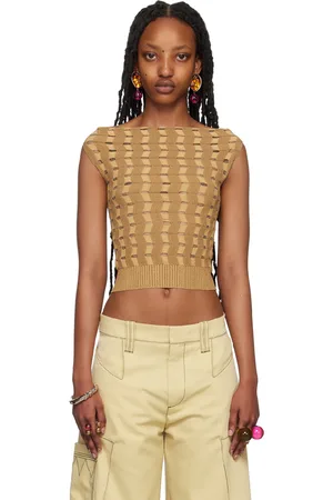 Kiko Kostadinov Brown Off Shoulder T-Shirt