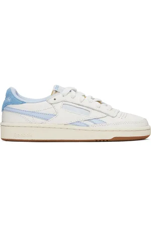 Reebok Off-White & Blue Club C Revenge Vintage Sneakers