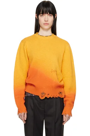 DIME Yellow & Orange Cat Knit Sweater