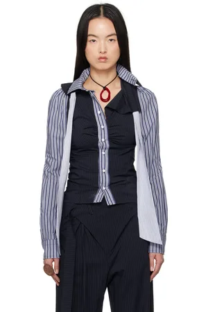 OTTOLINGER Navy & Blue Deconstructed Lavallière Shirt