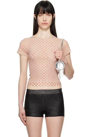 Miaou Red & Off-White Mesh Mini T-shirt