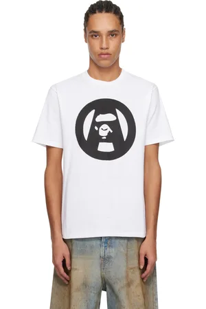 BAPE White Stencil Circle Ape Face T-shirt