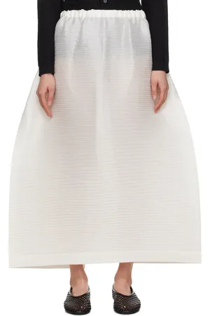 Issey Miyake Off-White January Paneled Pleats Maxi Skirt