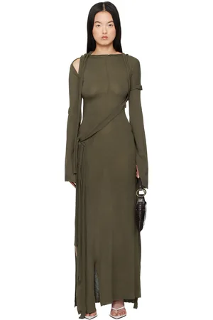 OTTOLINGER Khaki Deconstructed Longsleeve Maxi Dress