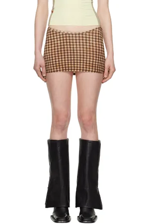 Miaou Brown Elektra Miniskirt