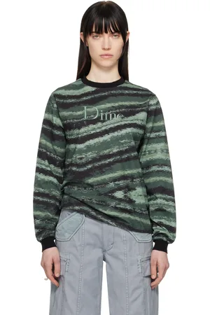 DIME Green & Black Brushstroke Ls T-shirt
