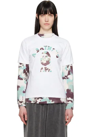 BAPE White Map Camo College T-Shirt