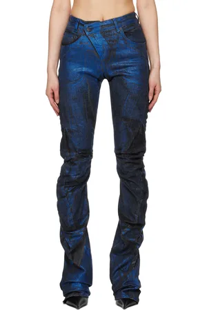 OTTOLINGER SSENSE Exclusive Black & Blue Drape Denim Jeans