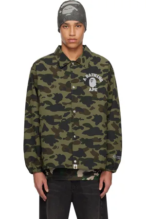 BAPE Green Gore-Tex Windstopper 1st Camo Coach Jacket