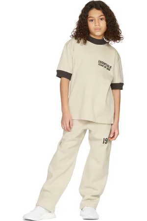 FEAR OF GOD Kids Beige Ringer T-Shirt
