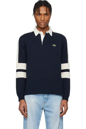 Lacoste Navy & White Colorblock Rugby Polo