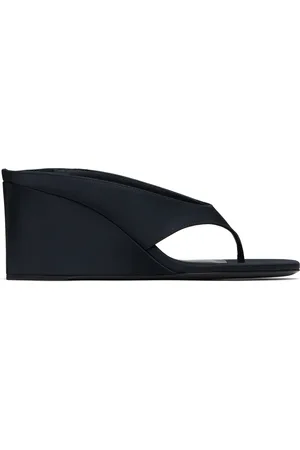 Alaïa Black Cube Thong Mules