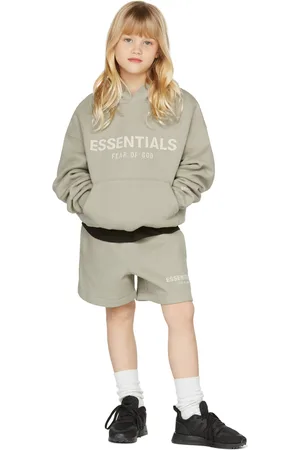 FEAR OF GOD Kids Green Fleece Logo Shorts