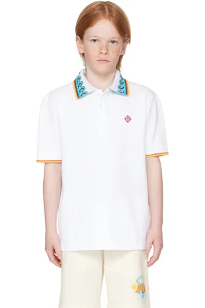 Casablanca Kids White Short Sleeve Polo