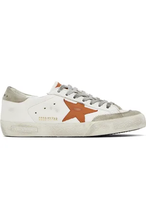 Golden Goose White & Orange Super-Star Penstar Sneakers