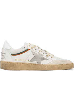 Golden Goose White & Beige Ball Star Sneakers