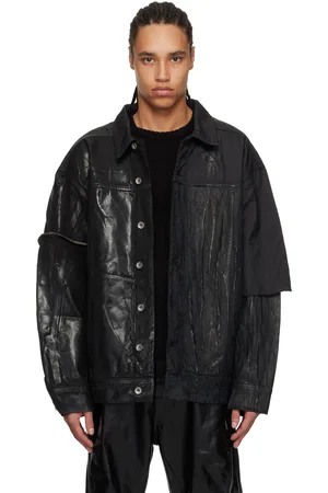 Rick Owens Black Hollywood Jumbo Worker Denim Jacket