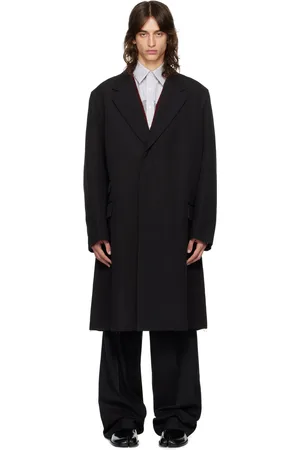 Maison Margiela Black Wool Silk Coat