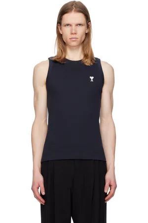 Ami Navy Cotton Rib Ami de Coeur Tank Top