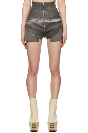 Rick Owens Gray Hollywood Dirt Cutoffs Denim Shorts
