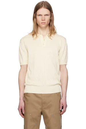 Golden Goose Off-White Short Sleeve Argyle Polo