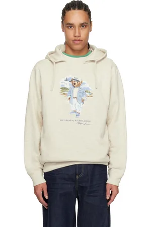 Ralph Lauren Beige Polo Bear Slub Fleece Hoodie