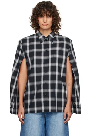 pushBUTTON Black Cape Style Shirt