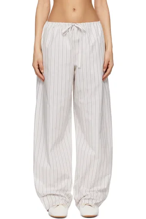 The Row White & Gray Hypnosta Trousers