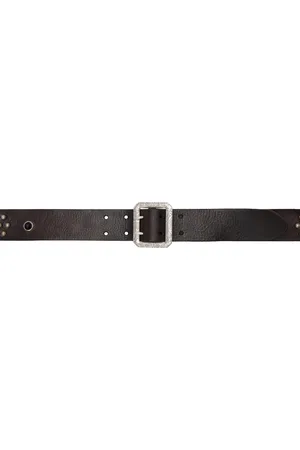 Ralph Lauren Studded-Logo Leather Belt