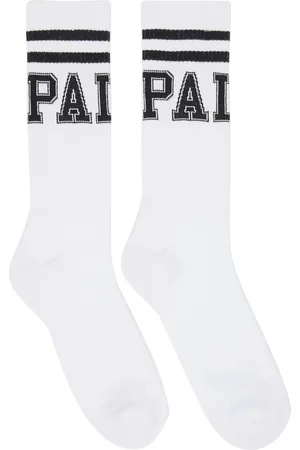 Palm Angels White College Socks