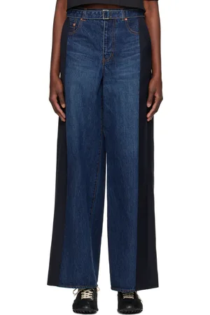 SACAI Black & Navy Denim & Suiting Jeans