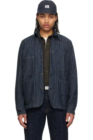 Ralph Lauren Navy Striped Twill Johnston Overshirt