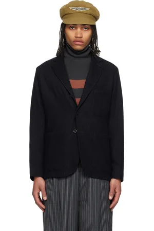 Ralph Lauren Navy Unconstructed Jacquard-Knit Sport Blazer