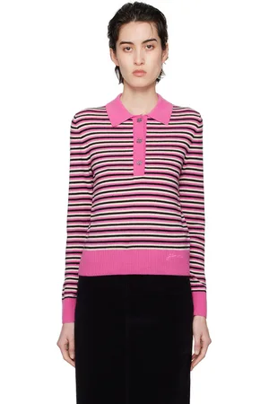 Ganni Pink Striped Polo