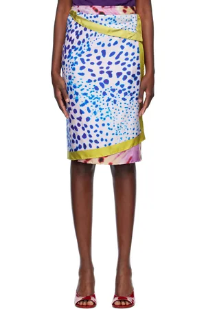 DRIES VAN NOTEN Multicolor Wrap Scarf Midi Skirt