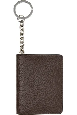 Maison Margiela Brown Four Stitches Keyring Card Holder