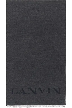 Lanvin Navy & Black Logo Woven Scarf