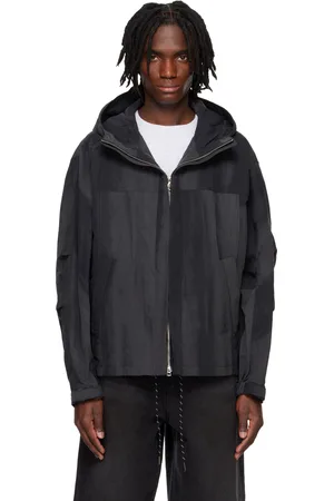 Solid Gray Grunge Hoodie Shell Parka Jacket