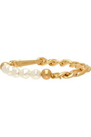 Dolce & Gabbana Gold DG Logo Pearl Bracelet