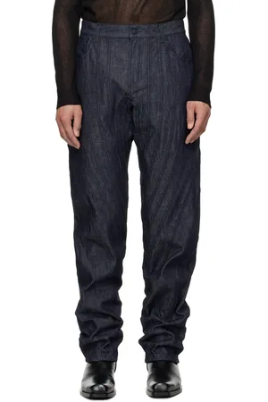 MUGLER Blue Spiral Baggy Jeans