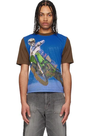 rice nine ten Blue & Photo Print T-shirt